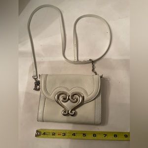 Brighton white leather crossbody bag